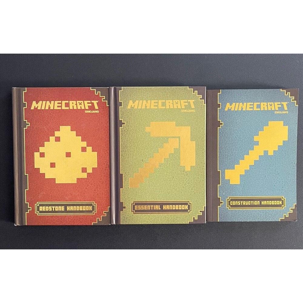 Minecraft Handbook Lot of 3 Redstone, Essential & Construction Books